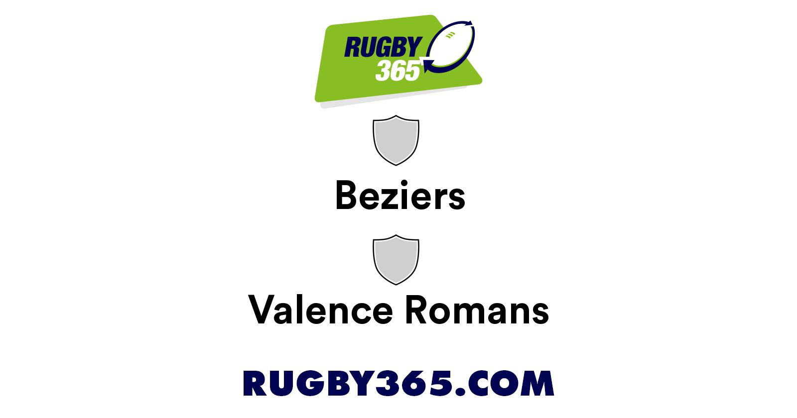 Beziers vs Valence Romans | Live Table & Log | Rugby 365