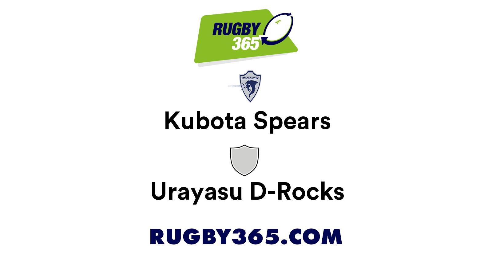 Kubota Spears vs Urayasu D-Rocks | Squads & Team Sheets | Rugby 365
