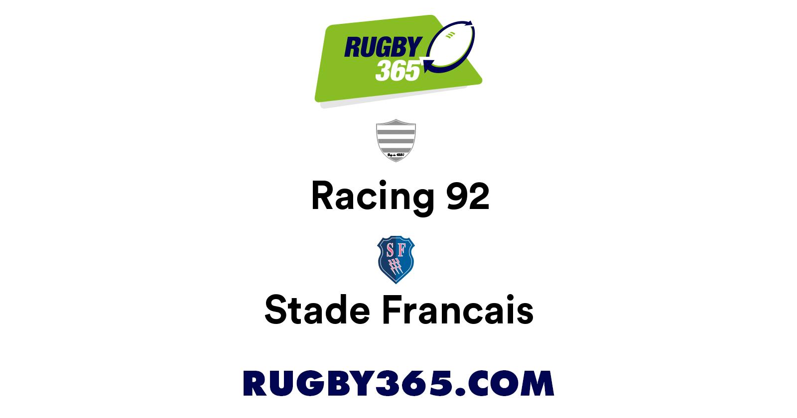 Racing 92 vs Stade Francais | Squads & Team Sheets | Rugby 365
