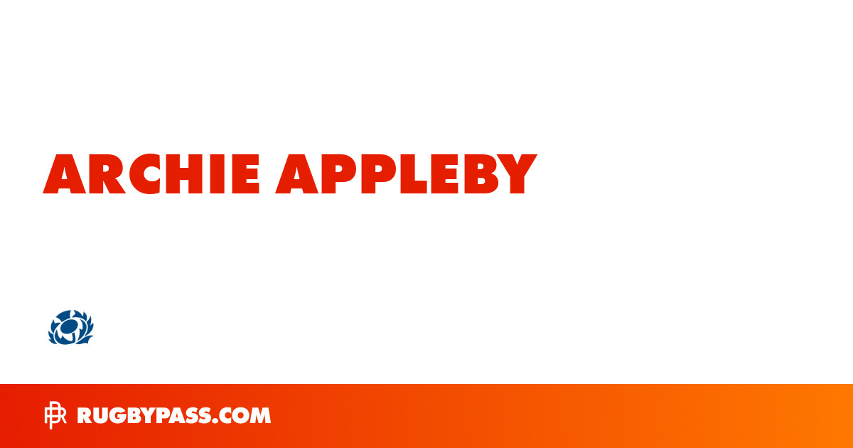 Archie Appleby Rugby Bio | News, Stats, Age, Height & Team | RugbyPass