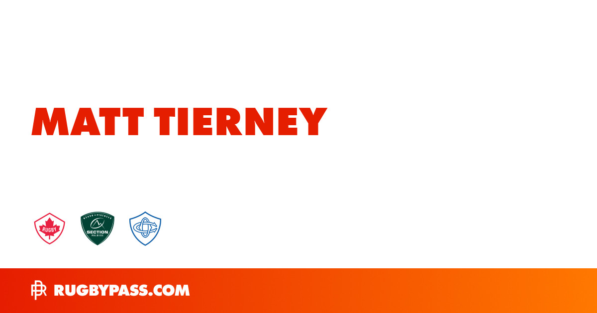 Matt Tierney Rugby Bio | News, Stats, Age, Height & Team | RugbyPass