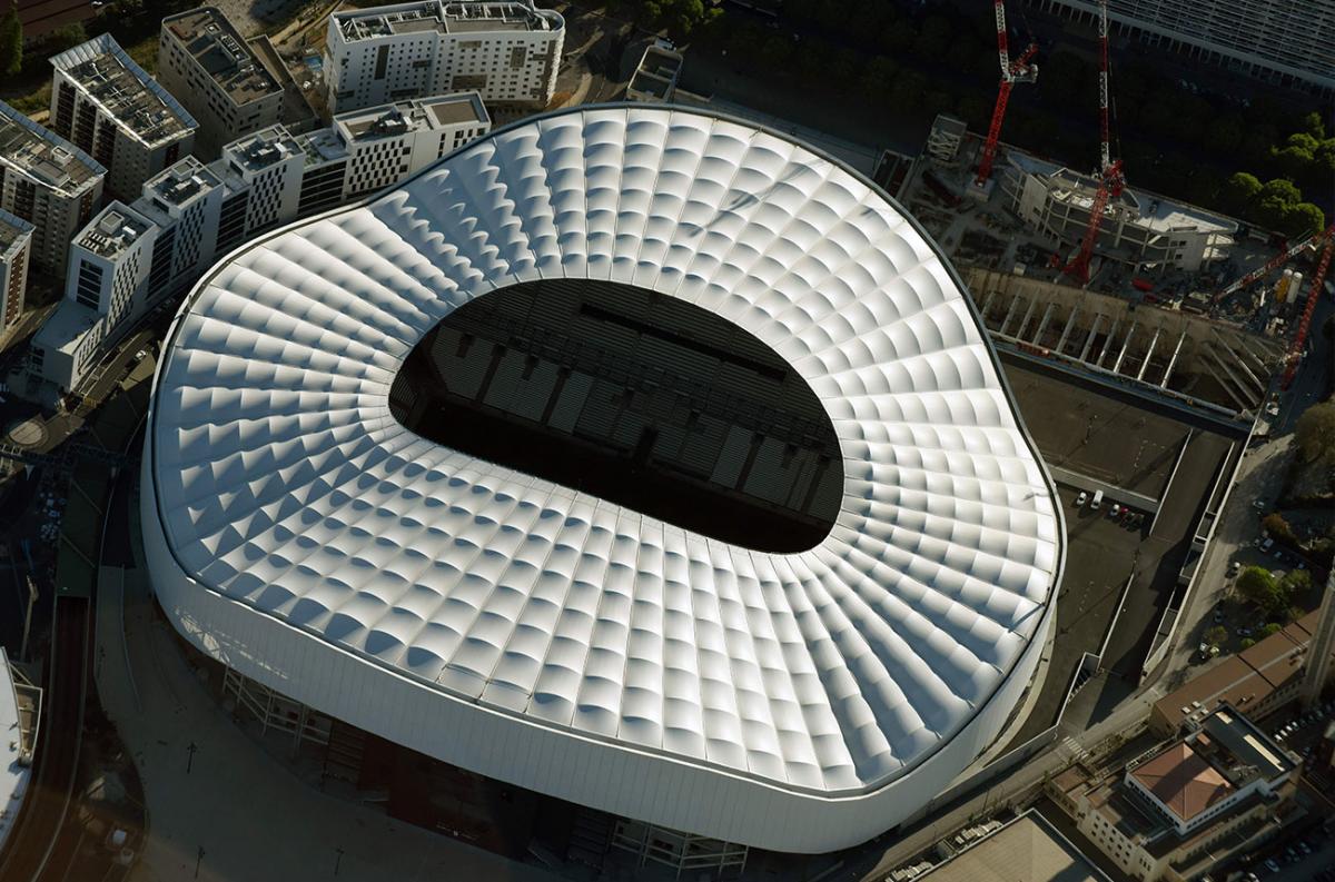 Stade Vélodrome à Marseille  Stadium architecture, Stadium design, Stadium