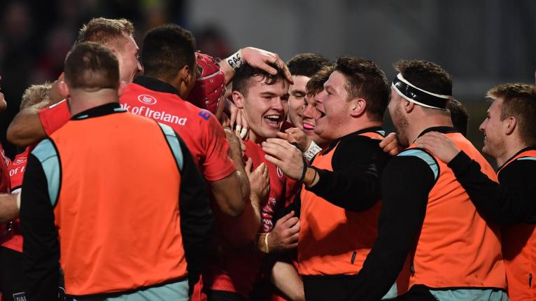 Jacob Stockdale celebrates