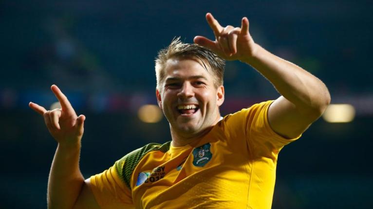 Drew Mitchell celebrates