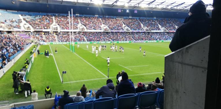 General view of Racing versus Leinster