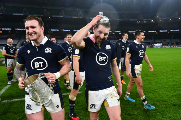 Stuart Hogg and Finn Russell