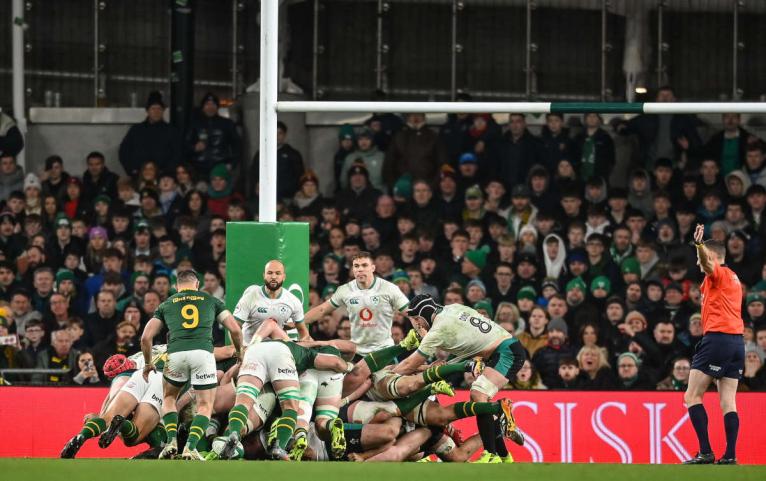 South Africa win a scrum penalty