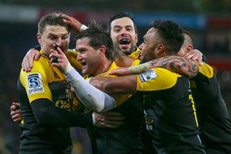 Hurricanes players celebrate