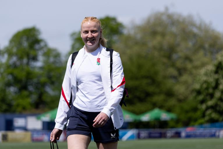 Keevy Fitzpatrick of England arrives at the stadium