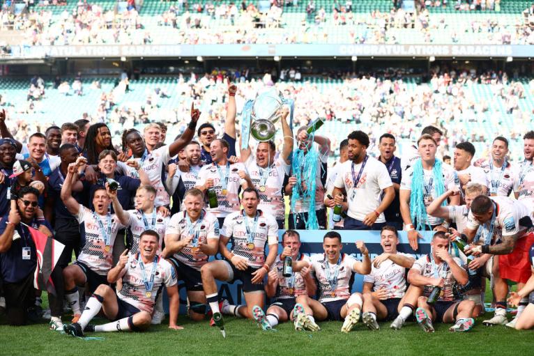 Saracens celebrate their 2023 title
