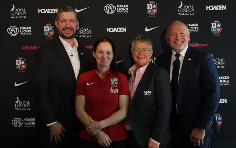 Ben Calveley (CEO of The British & Irish Lions), Jo Yapp (British & Irish Lions Women’s Head Coach), Carol Isherwood (OBE & Chair of the Lions Women’s Committee) and <a href=