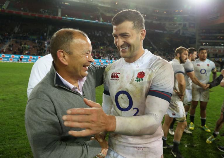 Eddie Jones with Jonny May