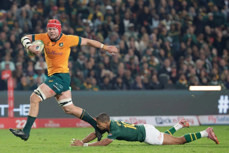 Harry Wilson breaks away to score a try against South Africa