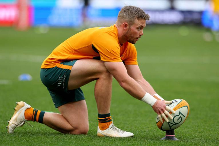 Ryan Lonergan lines up a kick against South Africa