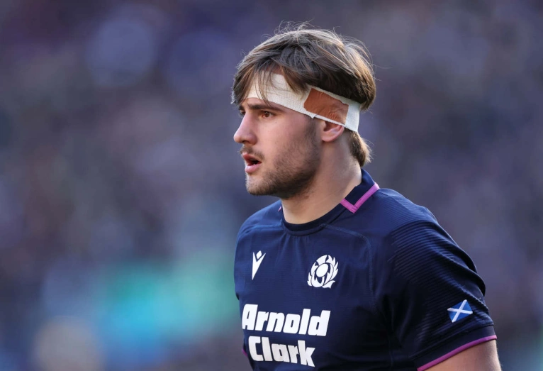 Freddy Douglas in action for Scotland against France
