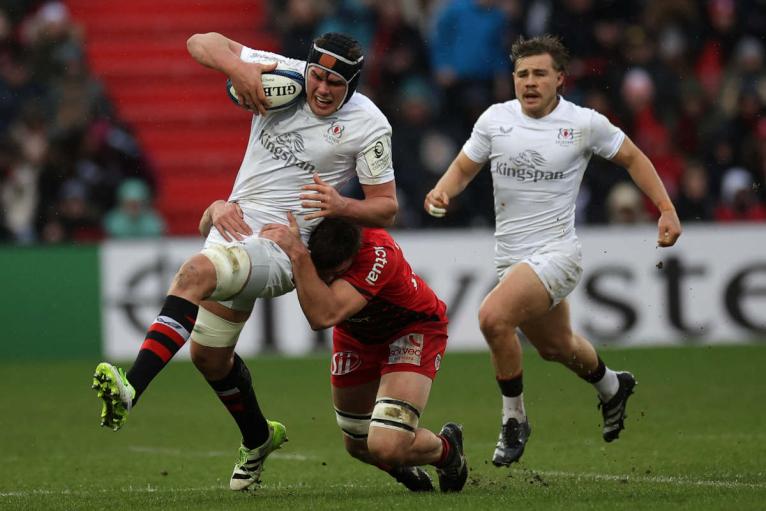 James McNabney on the charge for Ulster
