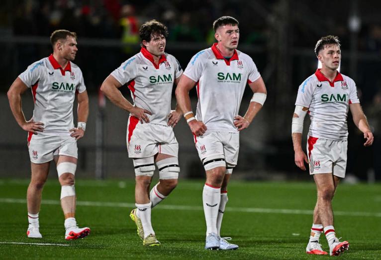 Ulster players look dejected after their home loss to Edinburgh
