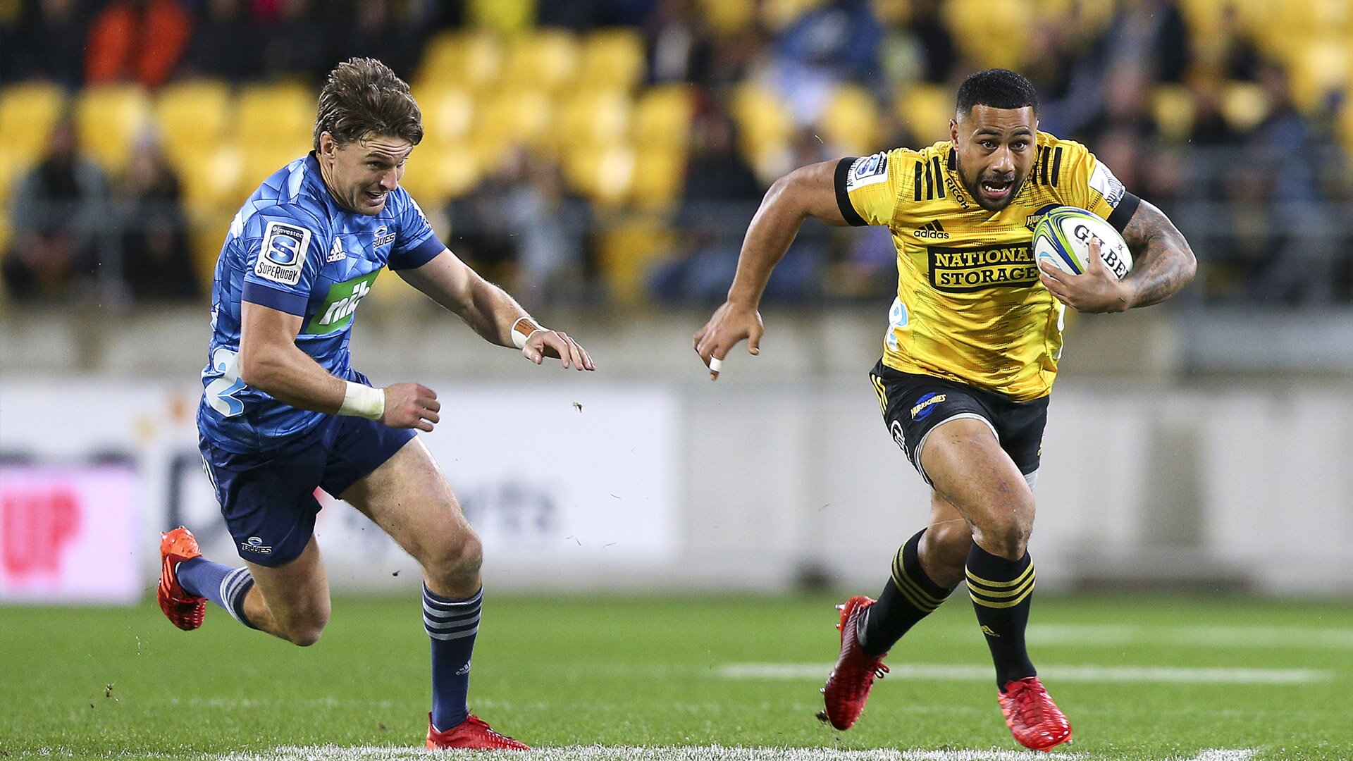 Watch Ngani Laumape Outpaces One Hurricanes Defector And Blasts Straight Through Another To Score Exceptional Try