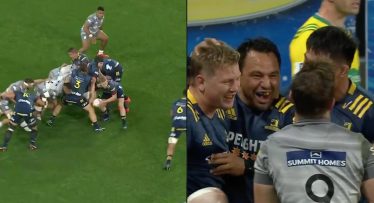 Watch: Highlanders forwards fool All Blacks star with intricate set piece move to score against Chiefs