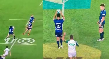 Watch: Beauden Barrett and Stephen Perofeta's 'never seen before' trick play