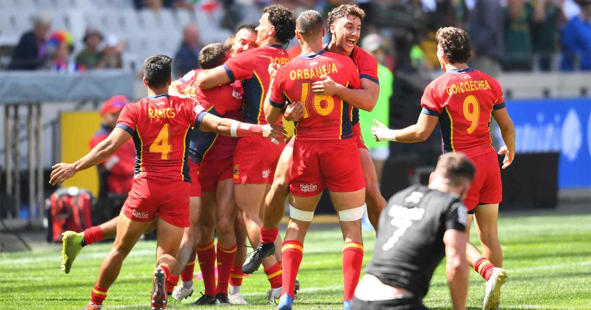 España sorprende a Nueva Zelanda en el primer día de Cape Town Sevens