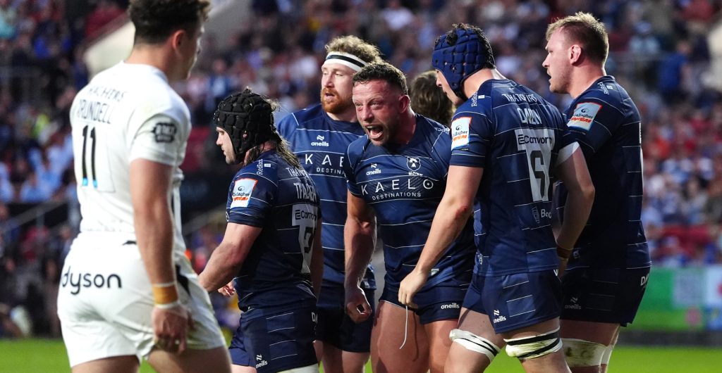 Pat Lam celebra la reacción de Bristol tras vencer a Bath